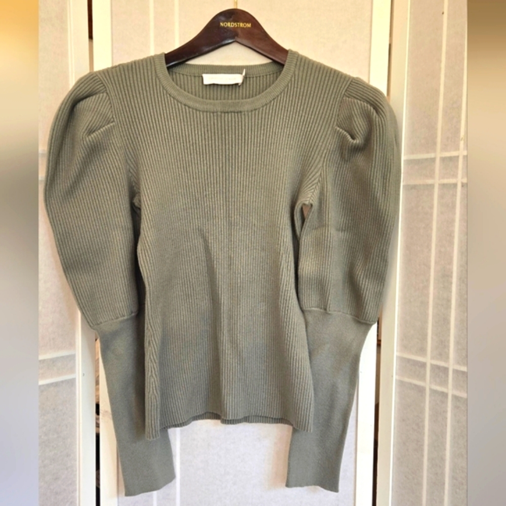 Jonathan Simkhai Olive Sage Green Ribbed Sweater